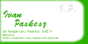 ivan paskesz business card